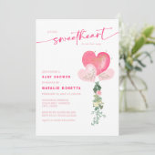 Little Sweetheart Valentines Baby Dusche Einladung (Stehend Vorderseite)