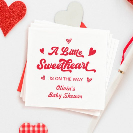 Little Sweetheart Valentines Baby Dusche Neutral Serviette