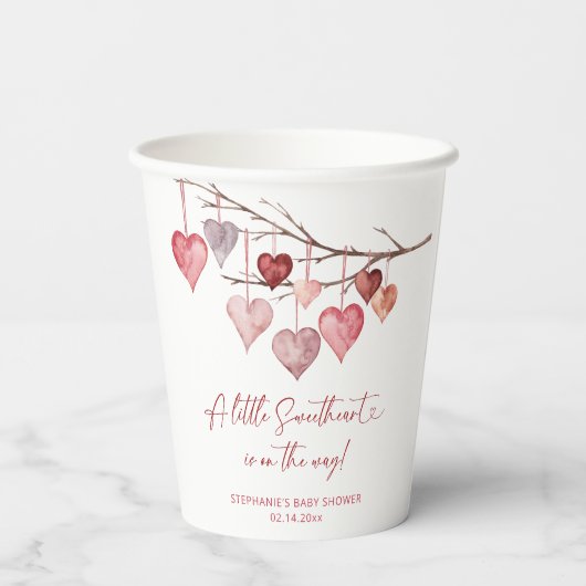 Little Sweetheart Valentines Baby Dusche Pappbecher (Rückseite)