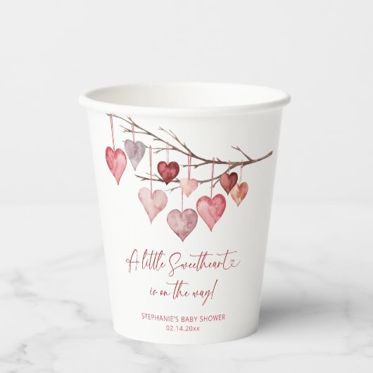 Little Sweetheart Valentines Baby Dusche Pappbecher (Vorderseite)