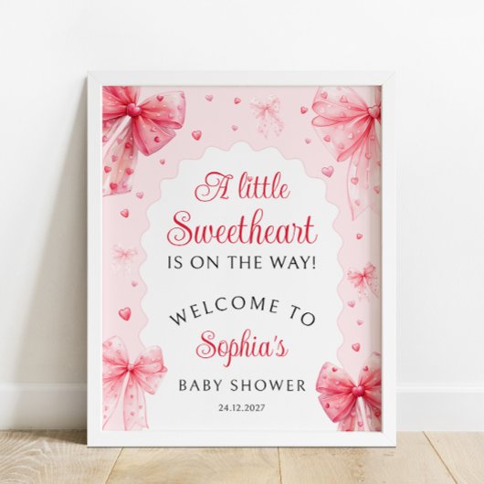 Little Sweetheart Valentines Baby Dusche Willkomme Poster