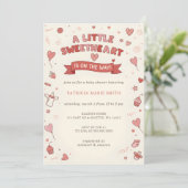 Little Sweetheart Valentines Baby Shower Einladung (Stehend Vorderseite)