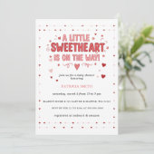 Little Sweetheart Valentines Baby Shower Einladung (Stehend Vorderseite)