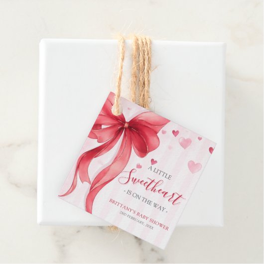 Little Sweetheart Valentines Baby Shower Geschenkanhänger (Beispiel)