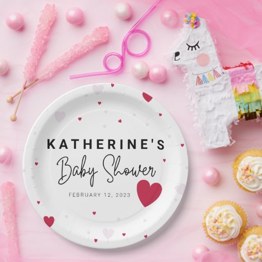Little Sweetheart - Valentine's Baby Shower Pappteller (Party)