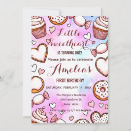 Little Sweetheart Valentines Birthday Invitation Feiertagskarte