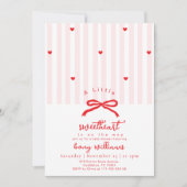 Little Sweetheart Valentines Bow Baby Shower Einladung (Vorderseite)