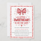 Little Sweetheart Valentines Bow Baby Shower Einladung (Vorderseite)
