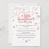 Little Sweetheart Valentines Bow Baby Shower Einladung (Vorderseite)