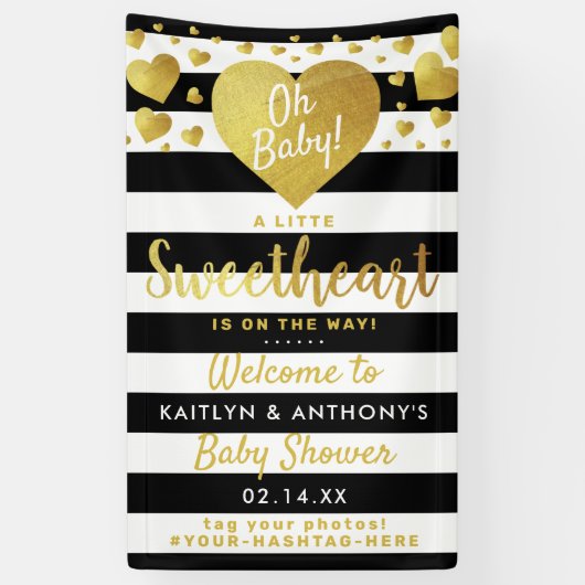 Little Sweetheart Valentine's Day Baby Shower Banner (Vertikal)
