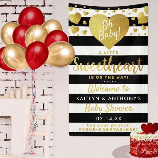 Little Sweetheart Valentine's Day Baby Shower Banner