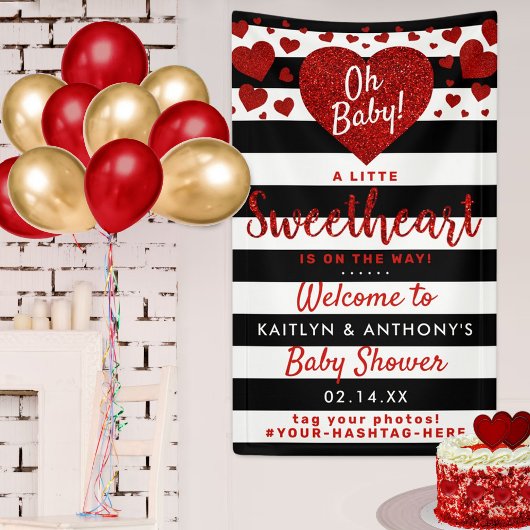 Little Sweetheart Valentine's Day Baby Shower Banner
