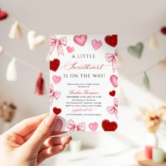 Little Sweetheart Valentines Day Baby Shower Einladung