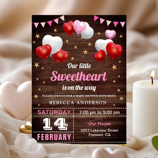 Little Sweetheart Valentine's Day Baby Shower Einladung