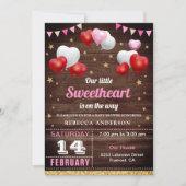 Little Sweetheart Valentine's Day Baby Shower Einladung (Vorderseite)