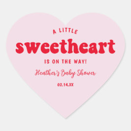 Little Sweetheart Valentines Day Baby Shower Herz-Aufkleber