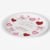 Little Sweetheart Valentines Day Baby Shower Pappteller (Schrägansicht)