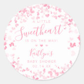 Little Sweetheart Valentine's Day Baby Shower Runder Aufkleber (Vorderseite)