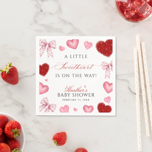 Little Sweetheart Valentines Day Baby Shower Serviette (Beispiel)