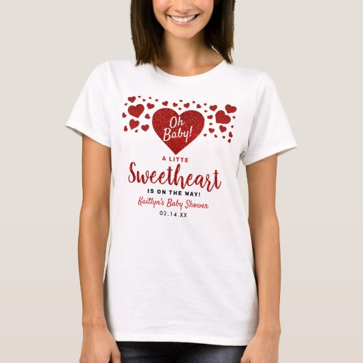 Little Sweetheart Valentine's Day Baby Shower T-Shirt (Vorderseite)