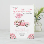 Little Sweetheart Valentine's Day Birthday Party Einladung (Stehend Vorderseite)