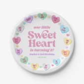 Little Sweetheart Valentine's Day Birthday Party Pappteller (Vorderseite)