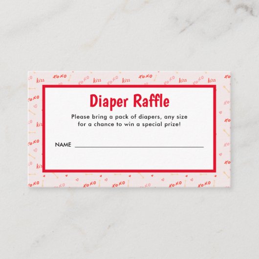 Little Sweetheart Valentines Diaper Raffle Begleitkarte (Vorderseite)