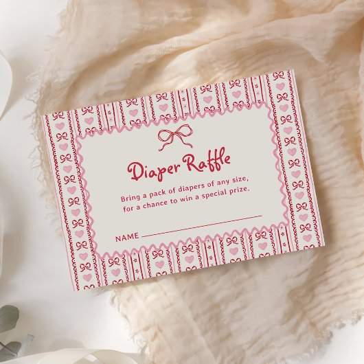 Little Sweetheart Valentines Diaper Raffle Card Begleitkarte