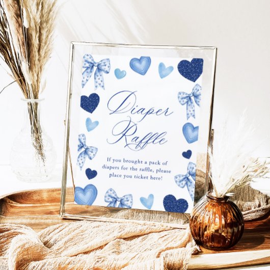 Little Sweetheart Valentines Diaper Raffle Sign Poster