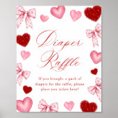 Little Sweetheart Valentines Diaper Raffle Sign Poster (Vorne)