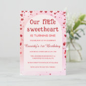 Little Sweetheart Valentines Einladung zum Geburts (Stehend Vorderseite)