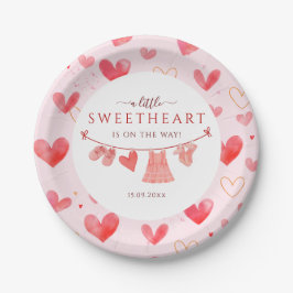 Little Sweetheart Valentines Girl Baby Dusche Pappteller