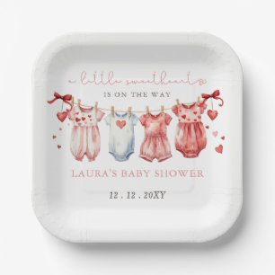 Little Sweetheart Valentines Girl Baby Dusche Pappteller