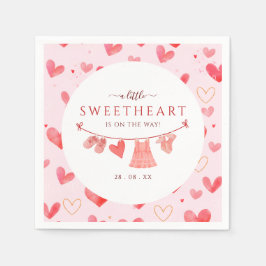 Little Sweetheart Valentines Girl Baby Dusche Serviette