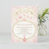 Little Sweetheart Valentines Girl Baby Shower Einladung (Stehend Vorderseite)