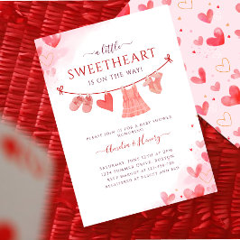  Little Sweetheart Valentines Girl Baby Shower Einladung