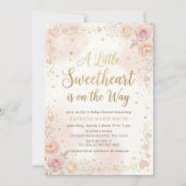 Little Sweetheart Valentines Girl Baby Shower Einladung (Vorderseite)