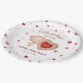 Little Sweetheart Valentines Red Baby Shower Pappteller (Schrägansicht)