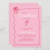 Little Sweetheart Valentines Rosa Red Baby Dusche Einladung (Vorne/Hinten)