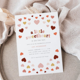 Little Sweetheart Valentines Vintag Baby Dusche Einladung