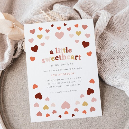 Little Sweetheart Valentines Vintag Baby Dusche Einladung