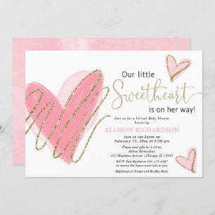 Little Sweetheart Valentines virtuelle Babydusche Einladung