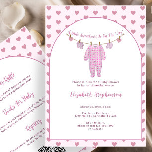Little Sweetheart Wäscheleine Baby Shower Einladung