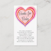 Little Sweetheart Watercolor Bücher für Babydusche Begleitkarte (Vorderseite)