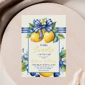 Little Sweetie Blue Bow Tile Lemon Baby Shower Einladung