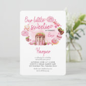Little Sweetie Donuts and Süßigkeiten Girl 1. Gebu Einladung (Stehend Vorderseite)
