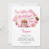 Little Sweetie Donuts and Süßigkeiten Girl 1. Gebu Einladung (Vorderseite)