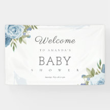 Little Sweetie Elegante Blue Botanical Baby Shower