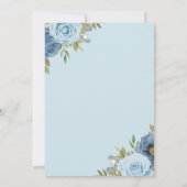 Little Sweetie Elegante Blue Botanical Baby Shower Dankeskarte (Rückseite)