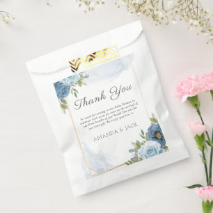 Little Sweetie Elegante Blue Botanical Baby Shower Geschenktütchen